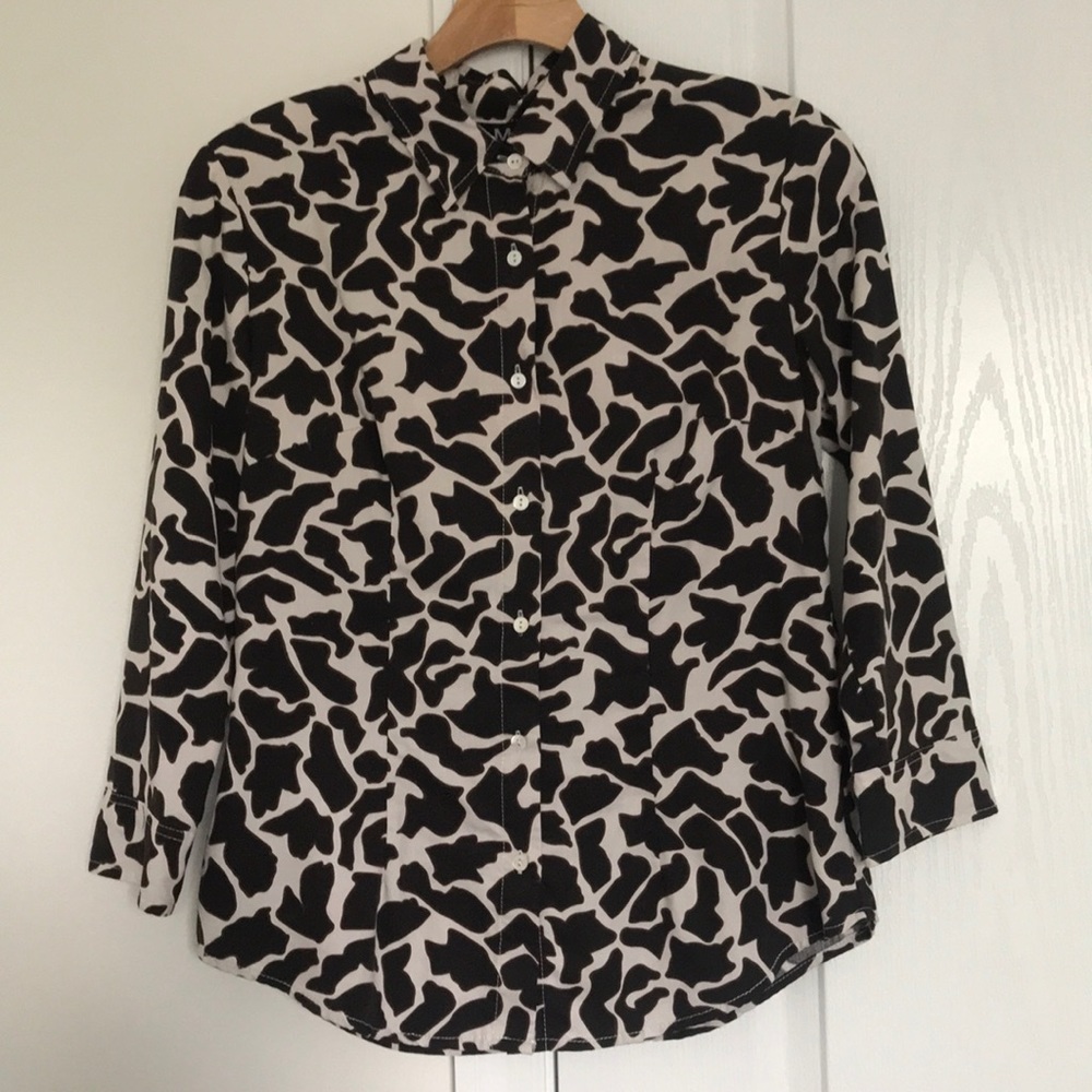 Silk 3/4 sleeve button down shirt